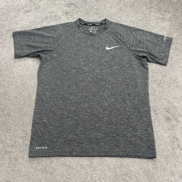 Nike Swim Dri-Fit Mens S T-Shirt Heather Gray UPF 40 Sun Protection Rash Guard - Picture 1 of 10